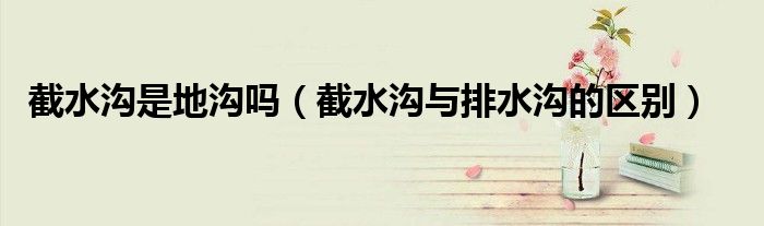 截水沟是地沟吗（截水沟与排水沟的区别）