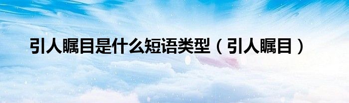 引人瞩目是什么短语类型（引人瞩目）