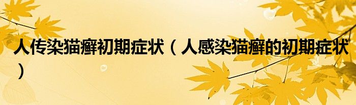 人传染猫癣初期症状（人感染猫癣的初期症状）