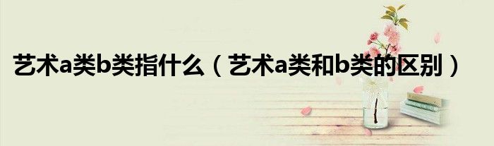 艺术a类b类指什么（艺术a类和b类的区别）
