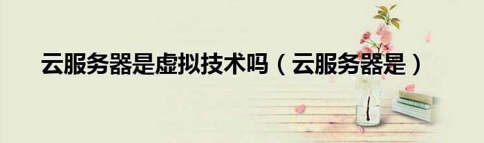 云服务器是虚拟技术吗（云服务器是）