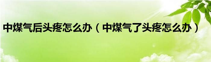 中煤气后头疼怎么办（中煤气了头疼怎么办）