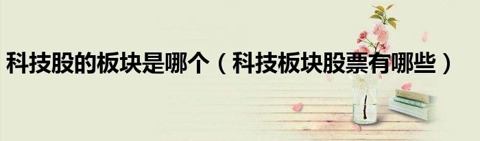 科技股的板块是哪个（科技板块股票有哪些）