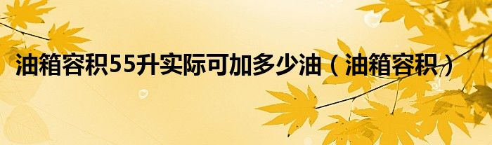 油箱容积55升实际可加多少油（油箱容积）