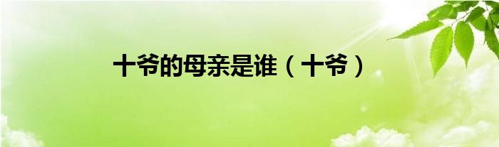 十爷的母亲是谁（十爷）