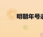明朝年号表对照表（明朝年号表）