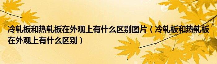 冷轧板和热轧板在外观上有什么区别图片（冷轧板和热轧板在外观上有什么区别）