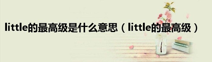 little的最高级是什么意思（little的最高级）