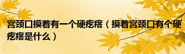 宫颈口摸着有一个硬疙瘩（摸着宫颈口有个硬疙瘩是什么）