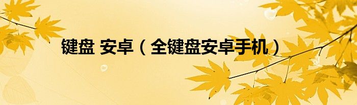 键盘 安卓（全键盘安卓手机）