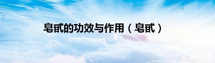 皂甙的功效与作用（皂甙）
