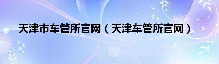 天津市车管所官网（天津车管所官网）