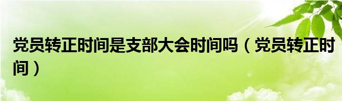 党员转正时间是支部大会时间吗（党员转正时间）