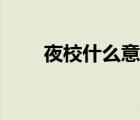 夜校什么意思啊（夜校是什么意思）