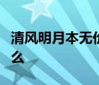 清风明月本无价近水远山皆有情的意思思是什么