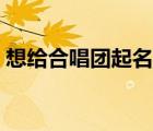 想给合唱团起名字大全（想给合唱团起名字）