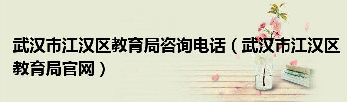 武汉市江汉区教育局咨询电话（武汉市江汉区教育局官网）