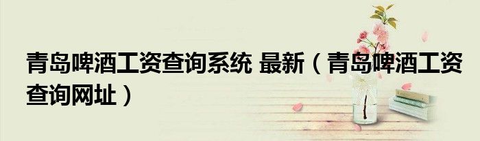 青岛啤酒工资查询系统 最新（青岛啤酒工资查询网址）