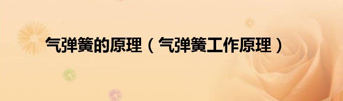 气弹簧的原理（气弹簧工作原理）