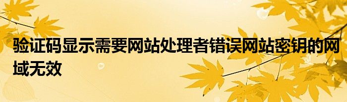 验证码显示需要网站处理者错误网站密钥的网域无效