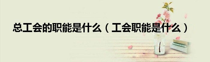 总工会的职能是什么（工会职能是什么）