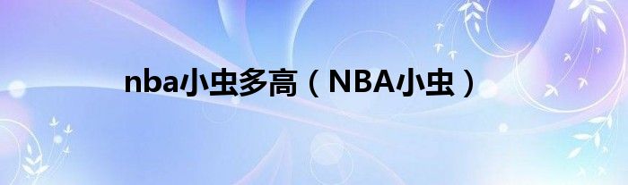 nba小虫多高（NBA小虫）