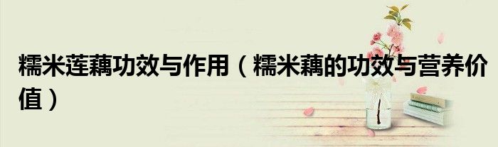 糯米莲藕功效与作用（糯米藕的功效与营养价值）