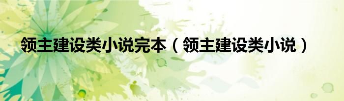 领主建设类小说完本（领主建设类小说）