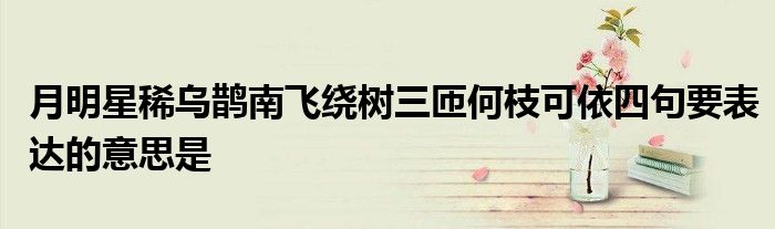 月明星稀乌鹊南飞绕树三匝何枝可依四句要表达的意思是