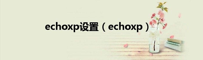 echoxp设置（echoxp）