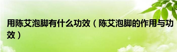 用陈艾泡脚有什么功效（陈艾泡脚的作用与功效）