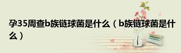 孕35周查b族链球菌是什么（b族链球菌是什么）
