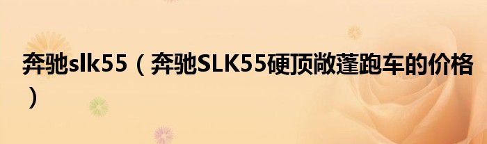 奔驰slk55（奔驰SLK55硬顶敞蓬跑车的价格）