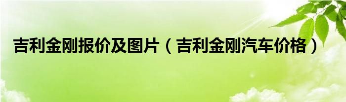 吉利金刚报价及图片（吉利金刚汽车价格）