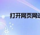 打开网页网速慢（打开网页速度很慢）