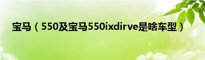 宝马（550及宝马550ixdirve是啥车型）