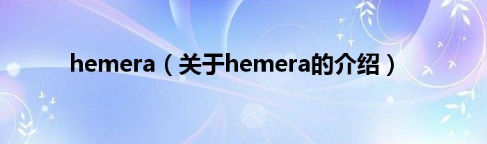 hemera（关于hemera的介绍）