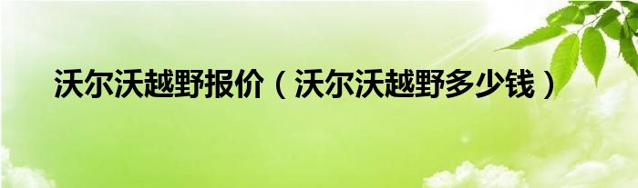 沃尔沃越野报价（沃尔沃越野多少钱）