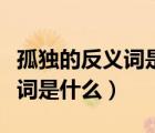 孤独的反义词是什么脑筋急转弯（孤独的反义词是什么）