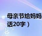 母亲节给妈妈的话20字（母亲节对母亲说的话20字）