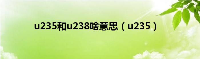 u235和u238啥意思（u235）