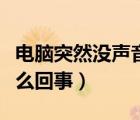 电脑突然没声音是怎么回事（电脑没有声音怎么回事）