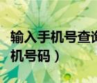 输入手机号查询身份证号码（输入身份证查手机号码）