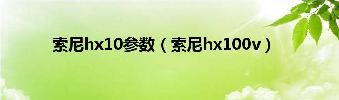 索尼hx10参数（索尼hx100v）