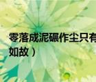 零落成泥碾作尘只有香如故的哲理（零落成泥碾作尘 只有香如故）