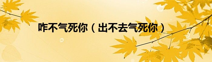 咋不气死你（出不去气死你）