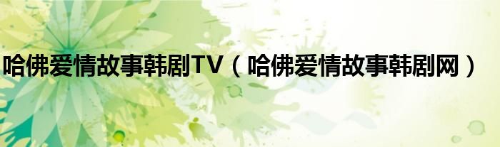 哈佛爱情故事韩剧TV（哈佛爱情故事韩剧网）