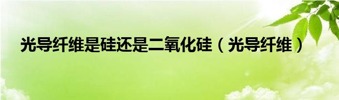 光导纤维是硅还是二氧化硅（光导纤维）