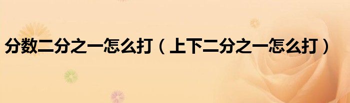 分数二分之一怎么打（上下二分之一怎么打）