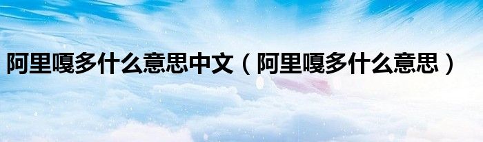 阿里嘎多什么意思中文（阿里嘎多什么意思）